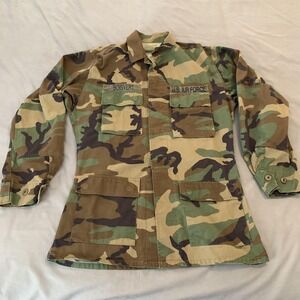 Vintage UNICOR Coat Jacket Mens Small X-Long Woodland Camo‎ US Air Force BDU 90s